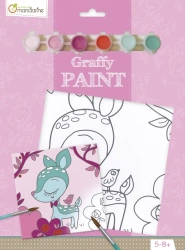 Podobrazie z nadrukiem + farbki + pędzel - Sarenka 20x20 cm - AVENUE MANDARINE