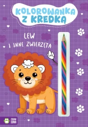 Kolorowanka z kredką. Lew i inne zwierzęta - praca zbiorowa