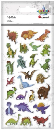 Naklejki wypukłe miękkie dinozaury 25szt - Titanum