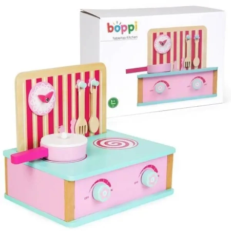 Kuchenka drewniana z tablicą menu - Boppi