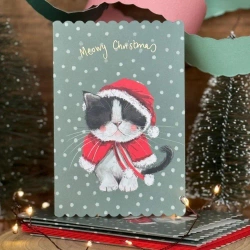 Karnet Święta Świąteczny kotek - Alex Clark