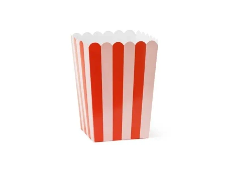 Pudełka na popcorn 11x11x15.5cm 6szt - PartyDeco