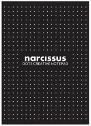 Blok A4 w kropki, czarny, klejony z góry 60 kartek - Narcissus