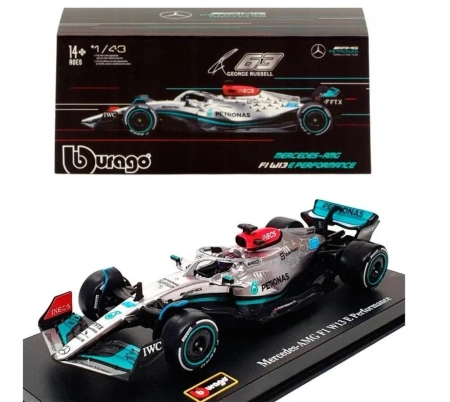 Bburago Model  1:43 Mercedes AMG W13 Russell BOLID F1