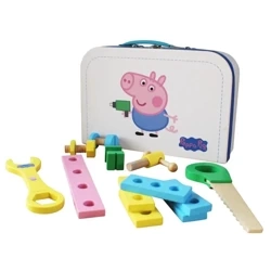 Zestaw drewnianych narzędzi w walizce Świnka Peppa - Cass film