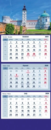 Kalendarz 2026 trójdzielny Zamek - praca zbiorowa