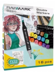 Markery alkoholowe dwustronne Basic 16szt - Rawmark