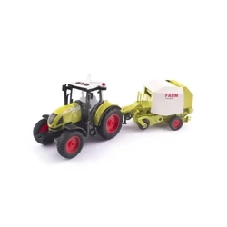 Traktor z przyczepą, belownica siania, ciągnik - Lena