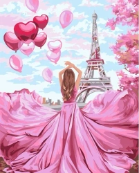 Malowanie po numerach 40x50 Dziewczyna w paryżu - Koh-I-Noor