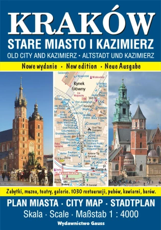 Kraków. Stare Miasto i Kazimierz. Plan miasta 1:4000 wyd. 2023 - Opracowanie zbiorowe