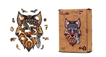Puzzle drewniane eko 65 Leśny lis A4 - PuzzleOK