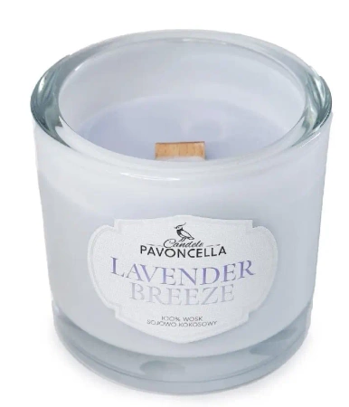 Świeczka sojowa Lavender Breeze biała 170g - Pavoncella
