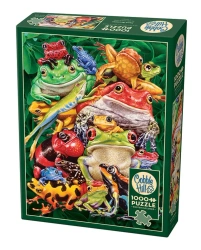 Puzzle 1000 Kolorowe Żaby 112248 - Cobble Hill