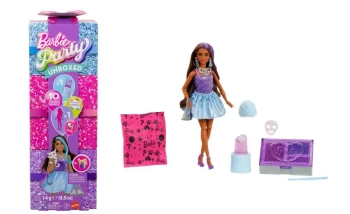 Barbie Party Unboxed Glam Party Stylowe Przygotowania Lalka Zestaw Fioletowy Jfy66 Tub3