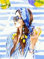 Malowanie po numerach - Wakacyjna panna 30x40cm - Hobby-maniak.pl