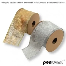 Wstążka metalizowana z drutem 5x274cm (12szt) - Penword
