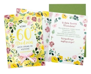Karnet B6 Urodziny 60 (kwiaty) - Kukartka