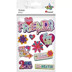 Naklejki papierowe 3D friends mix 10szt - Titanum