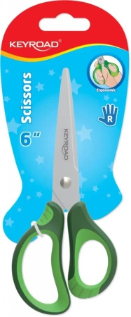 Nożyczki dziecięce KEYROAD miękki uchwyt 15,5 cm 1szt.mix