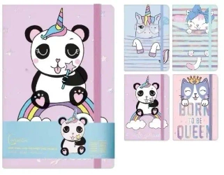 Notatnik A5/96K linia na gumkę MIX - Cervantes