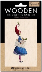 Karnet drewniany C6 + koperta List - Cozywood