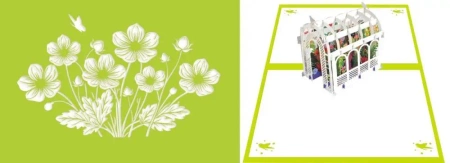 Karnet 12x18 cm + koperta POP-UP Szklarnia z kwiat - DaVinci