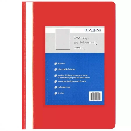 Skoroszyty twarde czerwone (10 sztuk)