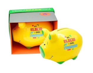 Skarbonka mała świnka Na klocki i inne zabawki - Kukartka