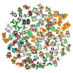 Naklejki z pianki zimowe zwierzątka 120szt - Dalprint dpCraft