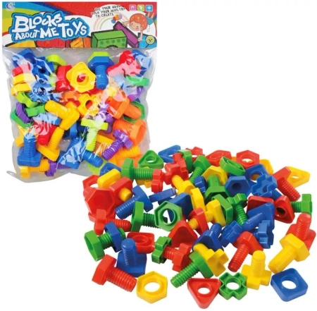 Klocki konstrukcyjne układanka śrubki