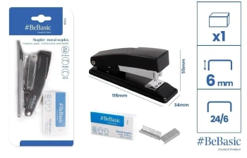 Zszywacz + zszywki 24/6 - BeBasic