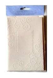 Karty tłoczone + koperty ornament creme 03 5szt - Galeria Hobby
