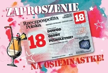 Zaproszenie Urodziny Osiemnastka ZA-101 (10szt.) - Armin Style