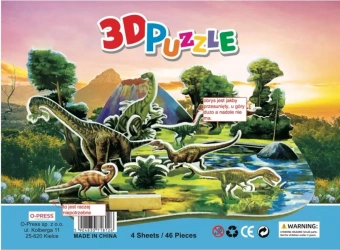 Puzzle 3D 46 Dinozaury - O-press