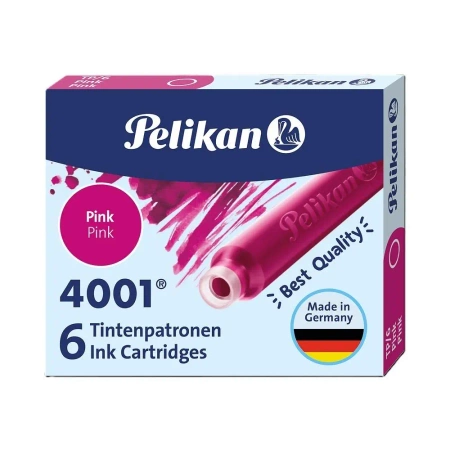 Naboje atramentowe krótkie 6szt różowe - PELIKAN