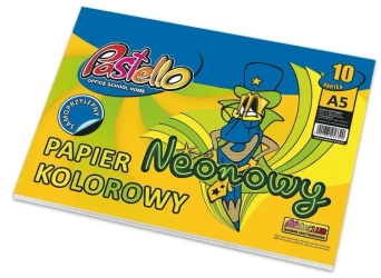 Papier kolorowy A5 samoprzylep 10 kartek neon - Alfa Pastello