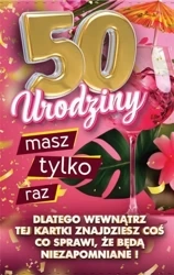 Karnet Urodziny z nakładką na butelkę 50 - YEKU