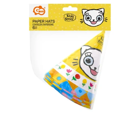 Czapeczki papierowe Kicia Kocia 6szt. - Godan