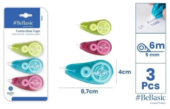 Korektor w taśmie 5mmx6m 3szt - BeBasic