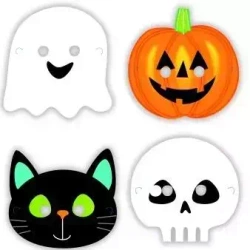 Maski Halloween Friends papier 16x23cm 8szt - Amscan