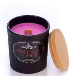 Świeczka sojowa Coconut and Figs czarna 135g - Pavoncella