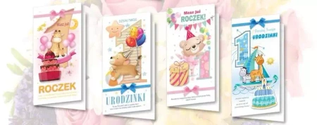 Karnet DL De Lux. Urodziny Roczek MIX (10szt.) - Top Graphic