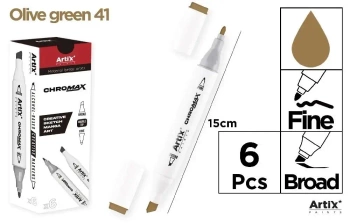 Marker Chromax z 2 końcówk. olive green 41 (6szt) - Artix