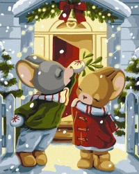 Malowanie po numerach - Pod jemiołą 40x50cm - Ideyka