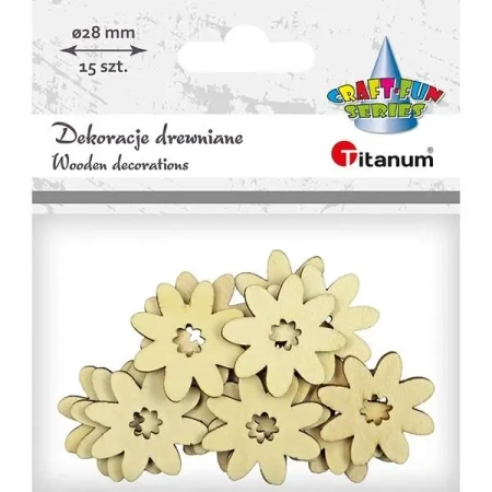Drewniane kwiaty 28mm 15szt - Titanum