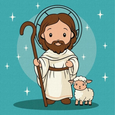 Malowanie po numerach - Ukochany Jezus 25x25cm - Ideyka