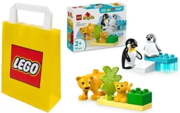 2W1 LEGO(R) DUPLO 10442 RODZINY DZIKICH ZWIERZĄT + LEGO TORBA MAŁA