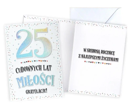 Karnet Rocznica ślubu 25 - Kukartka