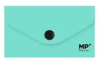 Teczka kopertowa 62x105mm na zatrzask turkusowa - MP Main Paper
