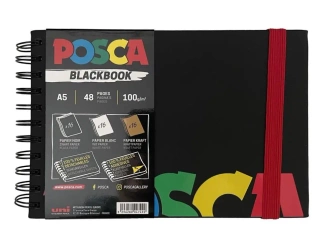 Szkicownik A5 na spirali BlackBook Posca - UNI